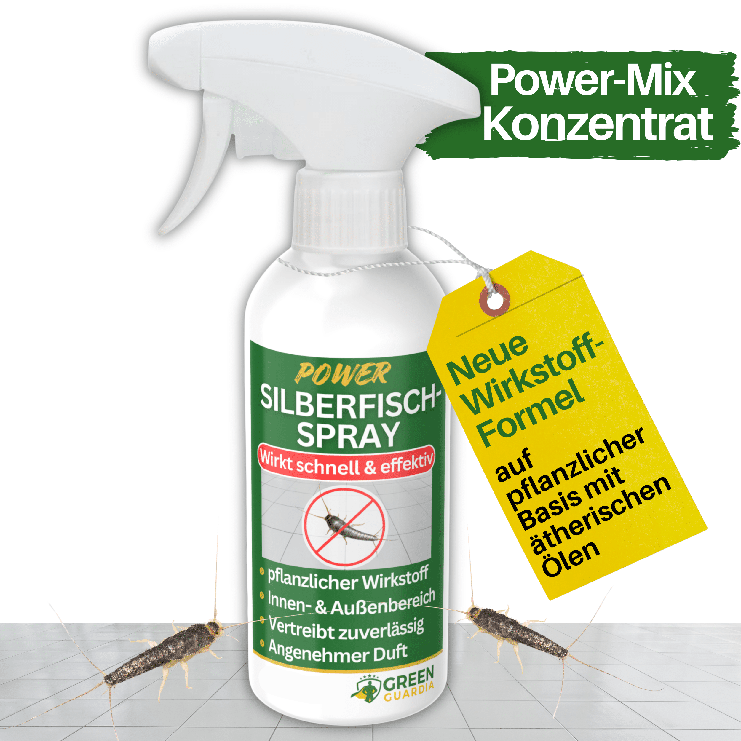 Silberfisch / Papierfisch Abwehrspray Power - Konzentrat - Green Guardia - Ihr Experte für Schädlinge und Pflanzen
