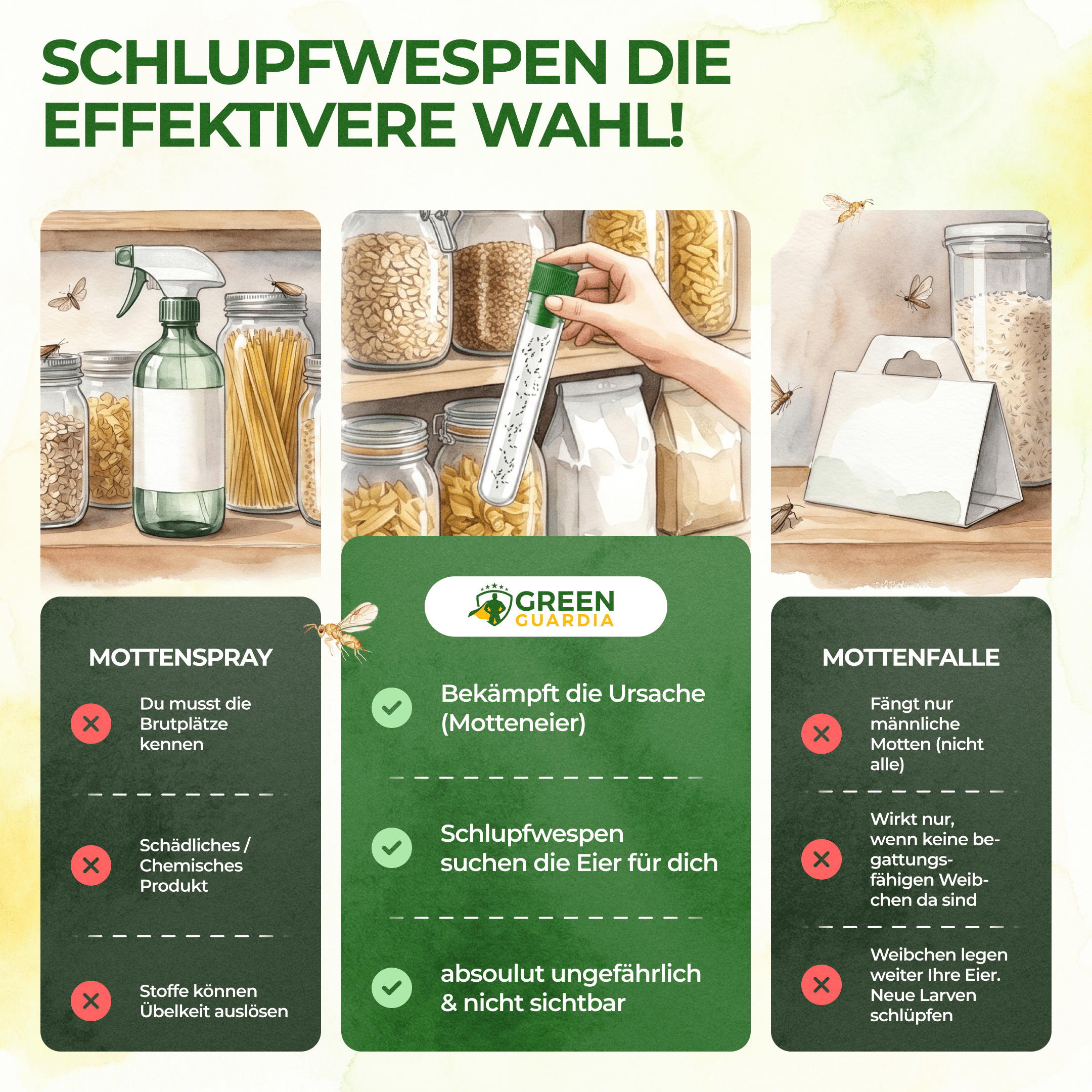 Brackwespen gegen Lebensmittelmotten - Green Guardia - Ihr Experte für Schädlinge und Pflanzen