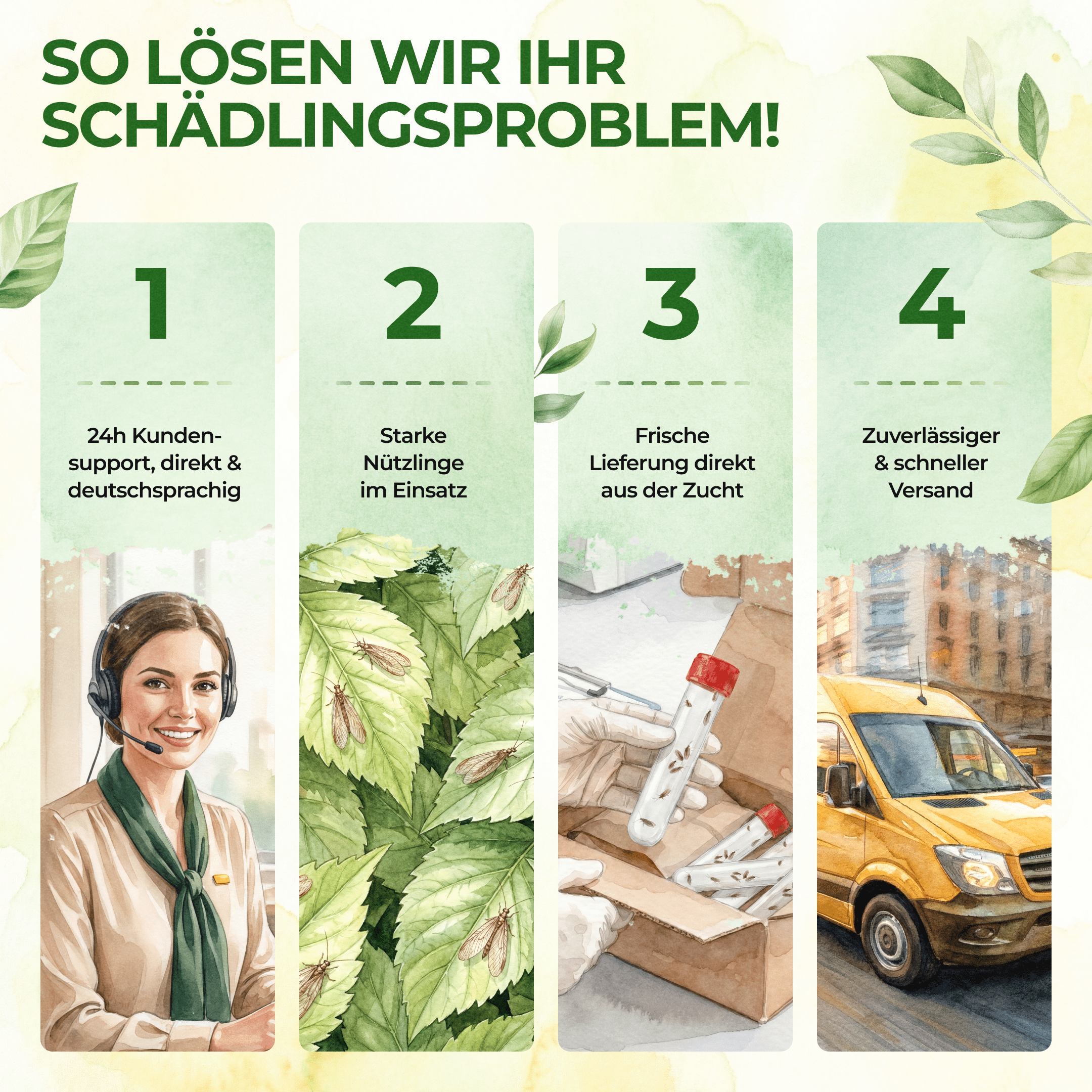 Braune Florfliegen gegen Blattläuse, Thripse, Spinnmilben und Co. - Green Guardia - Ihr Experte für Schädlinge und Pflanzen