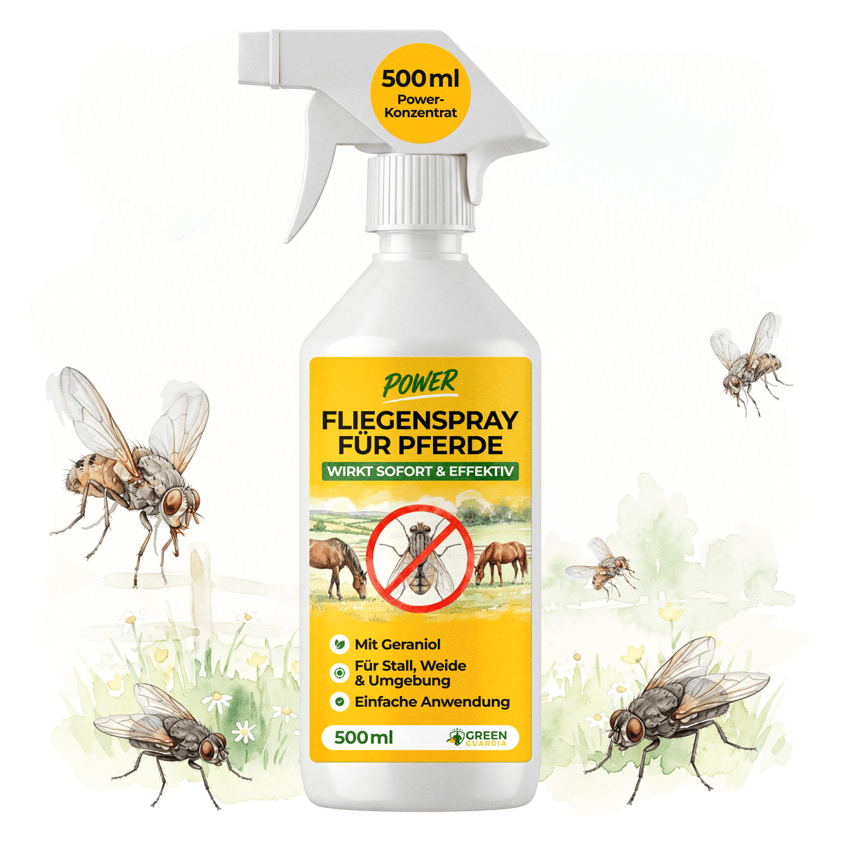 Bremsen/Fliegen Abwehrspray Power-Konzentrat für Pferde - 500ml - Green Guardia - Ihr Experte für Schädlinge und Pflanzen