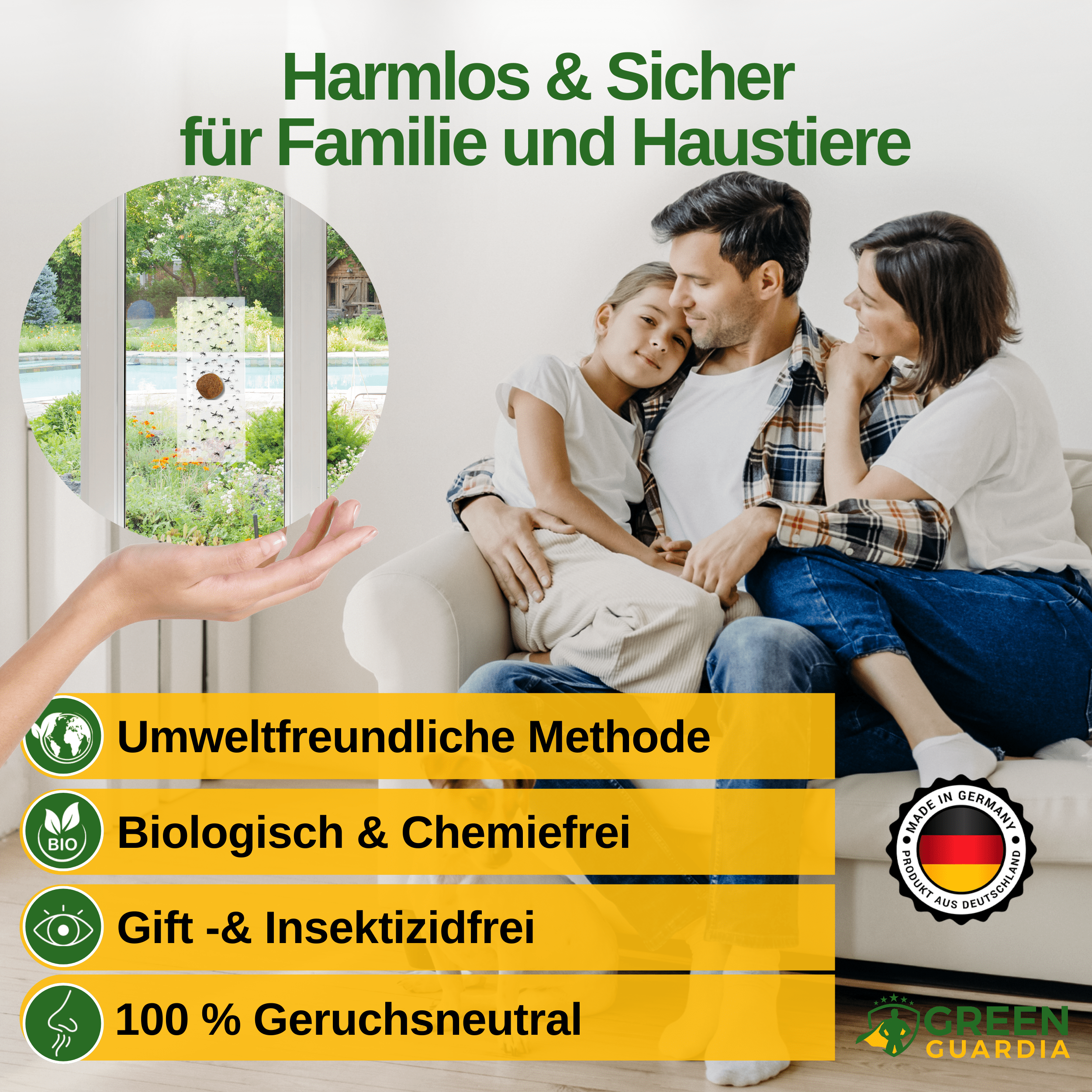 Fliegen Fenster - Falle mit Spezial - Lockstoff - Green Guardia - Ihr Experte für Schädlinge und Pflanzen