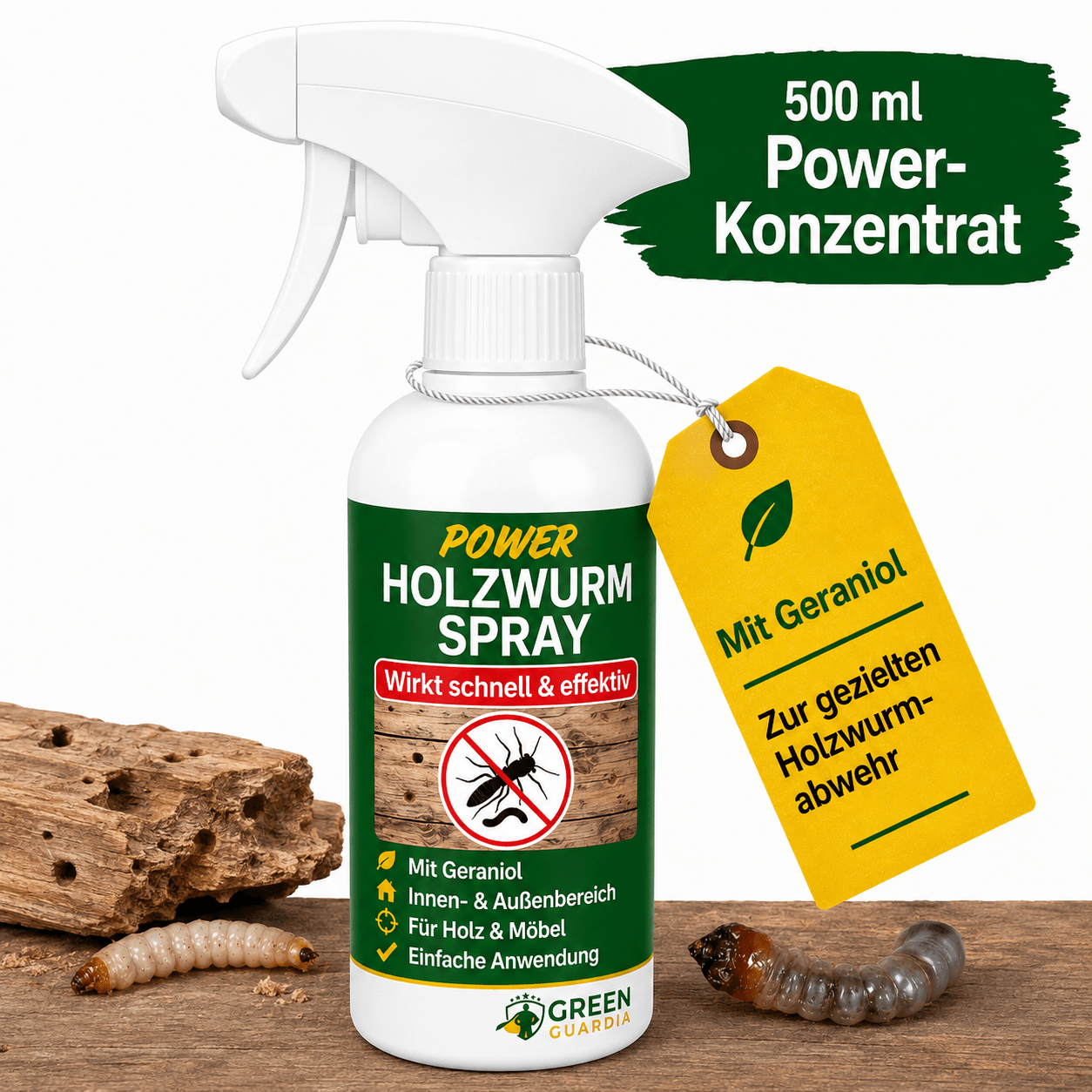Holzwurm Abwehrspray Power-Konzentrat - Green Guardia - Ihr Experte für Schädlinge und Pflanzen