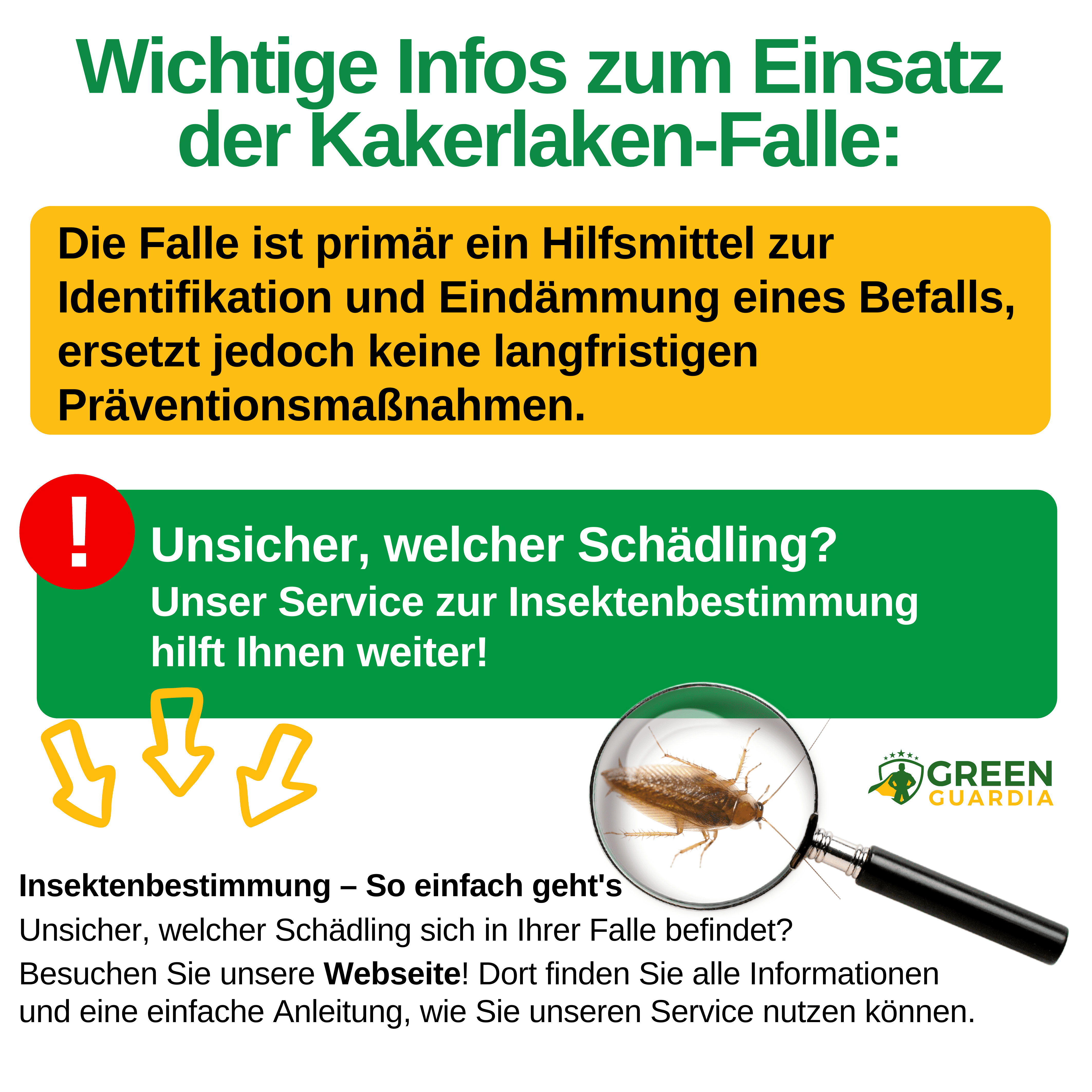 Kakerlaken / Schaben Falle mit Spezial - Lockstoff - Green Guardia - Ihr Experte für Schädlinge und Pflanzen