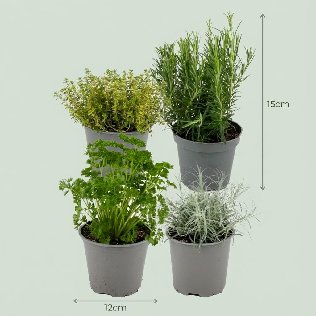 Küchenkräuter Italienische Mischung – 4 Pflanzen im 12 - cm - Topf, Höhe 12–15 cm - Green Guardia - Ihr Experte für Schädlinge und Pflanzen