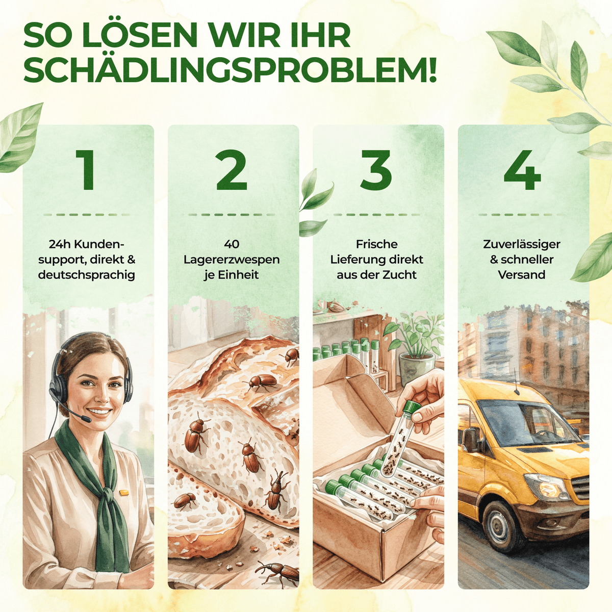 Lagererzwespen gegen Brotkäfer, Reiskäfer & Co. - Green Guardia - Ihr Experte für Schädlinge und Pflanzen