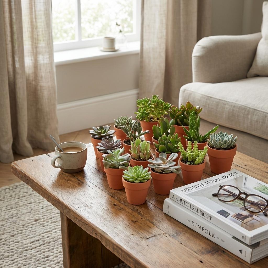 Mini - Sukkulenten Mix – Ø 8,1 cm, Höhe 5–10 cm, im Terrakottatopf - Green Guardia - Ihr Experte für Schädlinge und Pflanzen