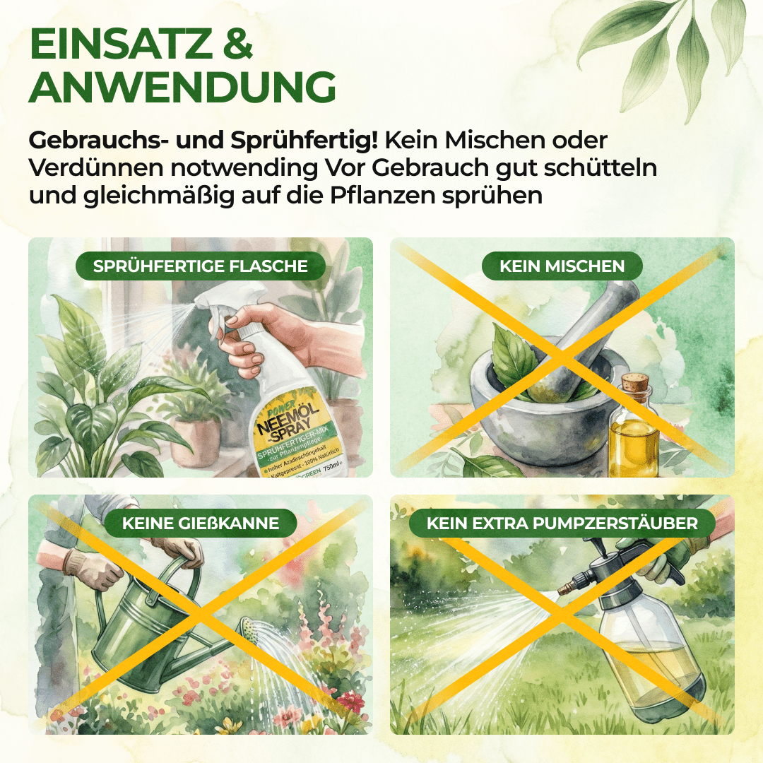 Neemöl-Spray zur Pflanzenpflege (750ml) - Green Guardia - Ihr Experte für Schädlinge und Pflanzen
