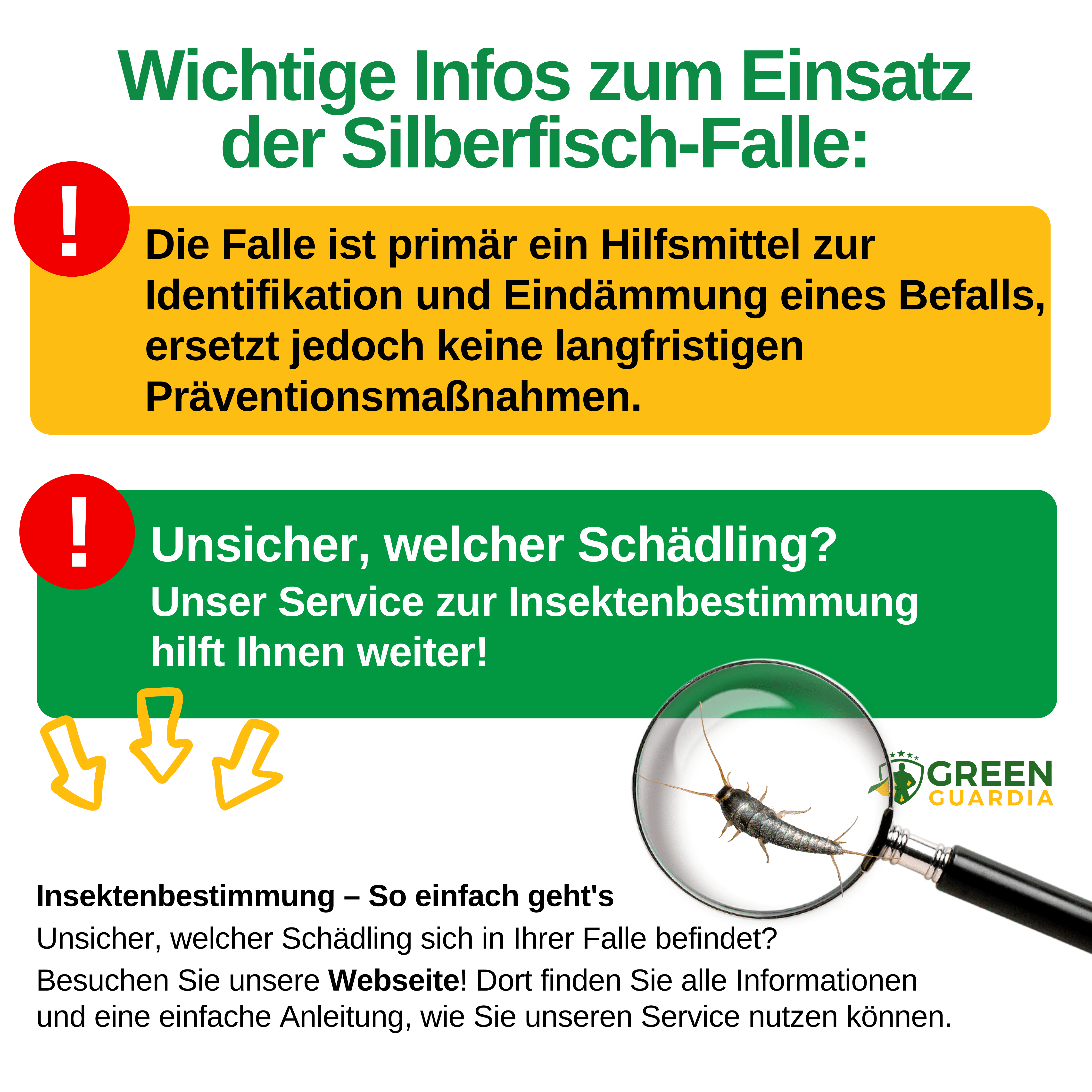 Silberfisch Falle mit Spezial - Lockstoff - Green Guardia - Ihr Experte für Schädlinge und Pflanzen