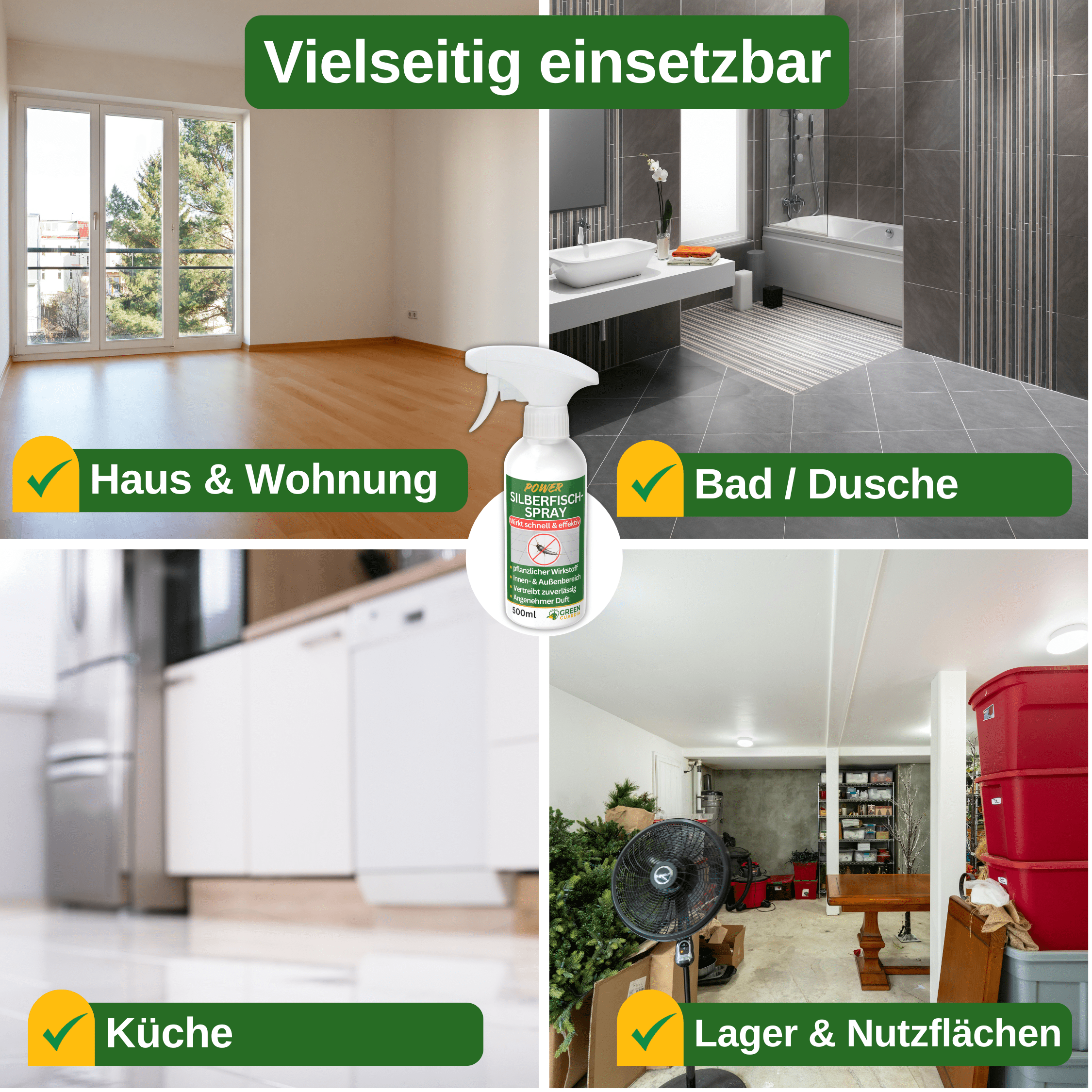 Silberfisch / Papierfisch Abwehrspray Power - Konzentrat - Green Guardia - Ihr Experte für Schädlinge und Pflanzen
